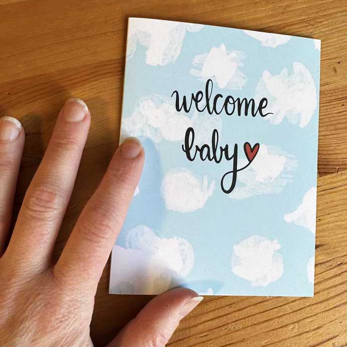welcome baby greeting card