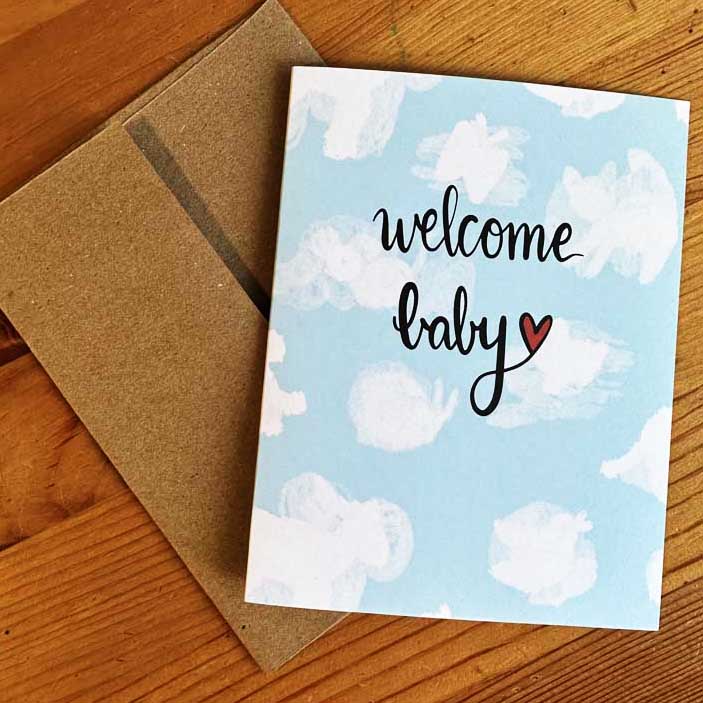 welcome baby greeting card