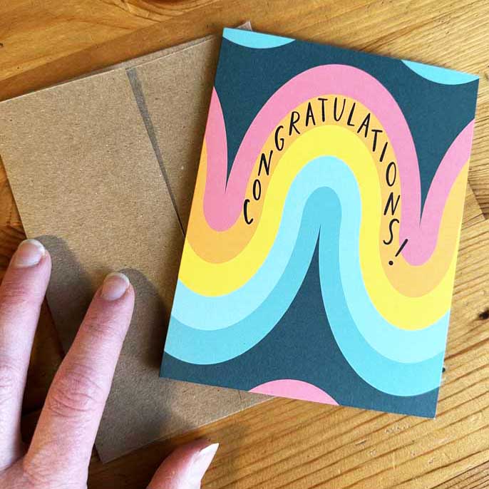 congratulations rainbow greeting card
