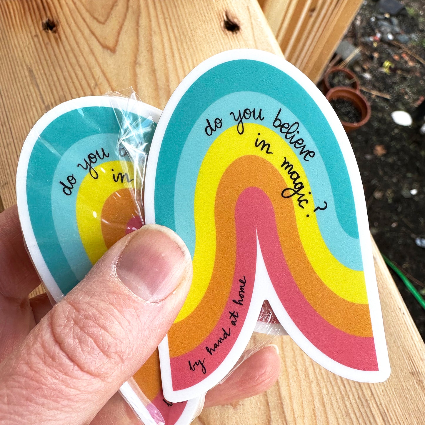 do you believe in magic rainbow vinyl sticker