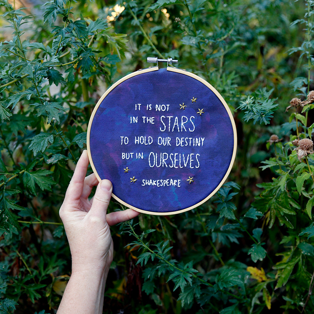 Stars Shakespeare Quote embroidery kit!
