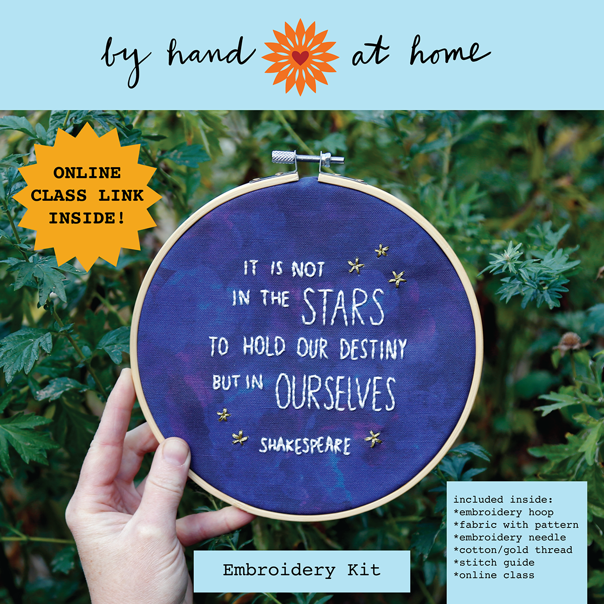 Stars Shakespeare Quote embroidery kit!