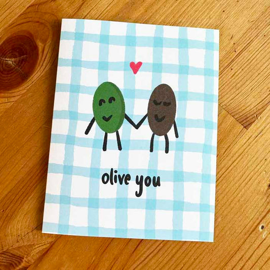olive you ( i love you ) greeting card